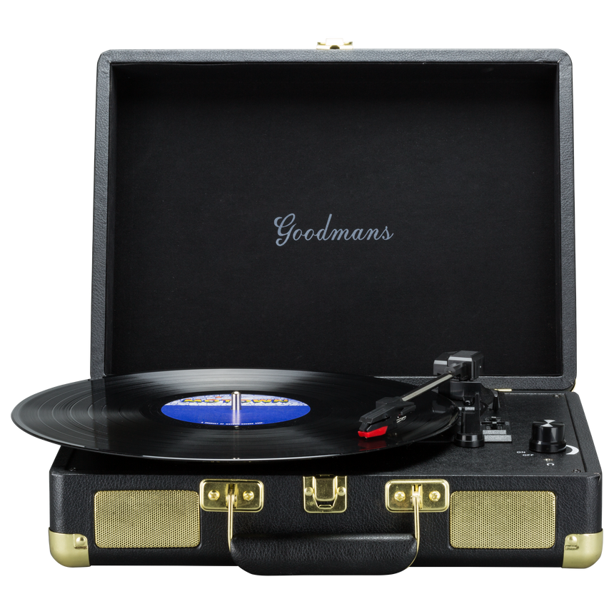 Goodmans Ealing Portable Briefcase style Turntable Black